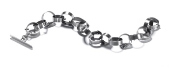 RIVET $300-sterling silver bracelet with lightly brushed surface (7 1/2" long)